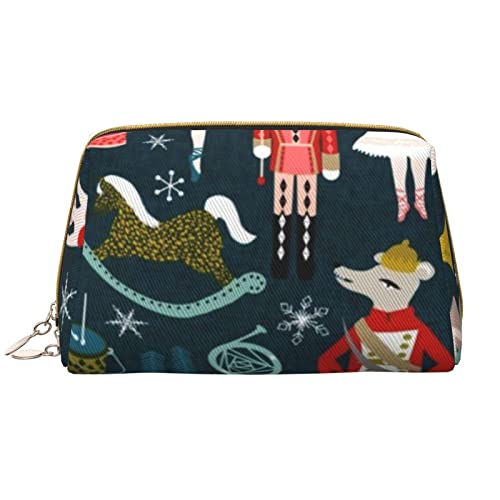 Trousse de maquillage de voyage en cuir blanc pour femme grande capacité