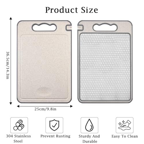 Planche à découper double face inox 304 et paille de blé robuste