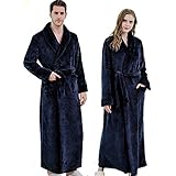 [アーケード] バスローブ メンズ ガウン レディース 男女兼用バスローブ お風呂上がり ルームウェア 部屋着 ナイトガウン おしゃれ Lサイズ ネイビー