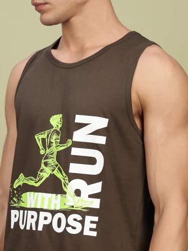 Image of Lux Nitro Men's Sleeveless Gym Tank Top Combed Cotton | Scoop Neck Athletic Vest | Ultra-Soft, Tag-Free, Urban Fitness Wear