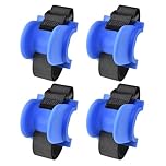 MiOYOOW Marine Rod Supports, 4PCS TPE Boat Rod Racks Flat /Curved Base Railing Pole Mounts, Hook & Loop Mounting, for Pier Railing Boat Handrail Fishing
