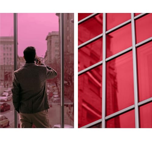 Image of VViViD One-Way Colorful Vinyl Window Tinting Sheets (6ft x 5ft, Red Mirror Chrome)