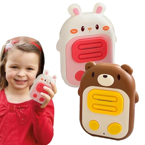 Ocastuted Walkie Talkies para niños, Walkie Talkies de Juguete | Walkies Robots con Forma De Conejo Y Oso Funciona con Pilas 2 Piezas Talkies - Walkies Talkies silenciosos inalámbricos para Juegos en