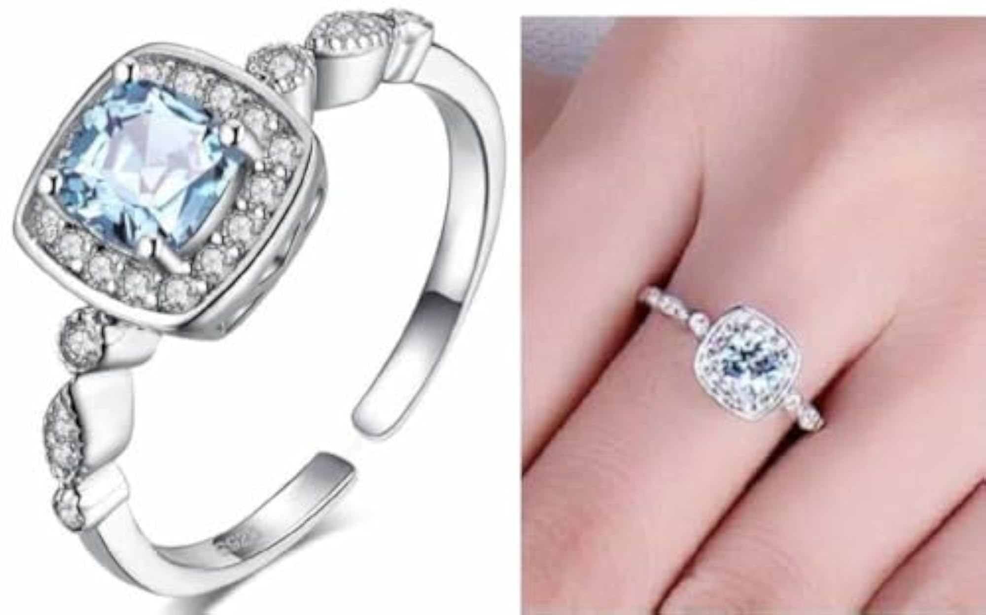 Bling Queen Sky Topaz Cut Silver Plated Jewelry Set