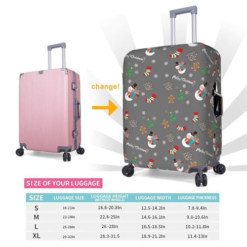 Travel Luggage Cover Christmas Snowman Gift Xmas Tree Sock Gift Fashion Washable Baggage Suitcase Protector Fit For Luggage X-Large 5
