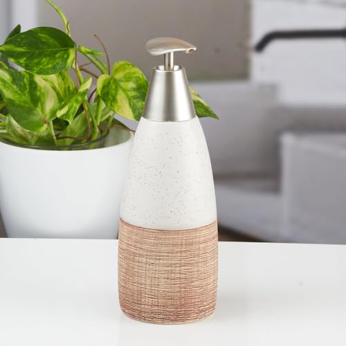 Image of SaSaSa Ceramic Soap Dispenser with Stylish Refillable Pump Bottle for Bathroom Handwash & Kitchen Wash Basin, Perfect for Hand Soap, Lotion and Shampoo, Multicolor, (Set of 1) (11362)