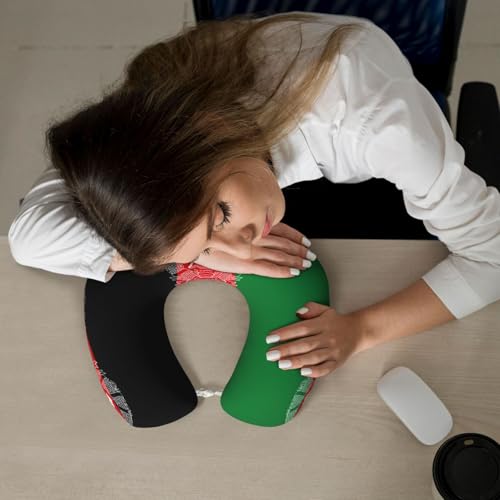 Almohada de viaje de espuma viscoelástica negra miniatura 7