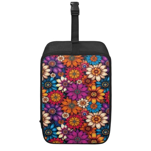 Ctsgobvahy - Organizador de plancha de vapor con estampado floral, plegable, portátil, bolsa de transporte protectora con asa y cremallera, universal para la mayoría de las planchas, 13,77 x 8,6 x 6,5 pulgadas