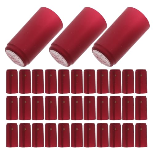 SHINEOFI Capsules PVC Thermorétractables pour Vin 100 Pcs Rouge Vin 30Mm Diamètre 60Mm Hauteur Protection Fiable Détérioration Usage Domestique