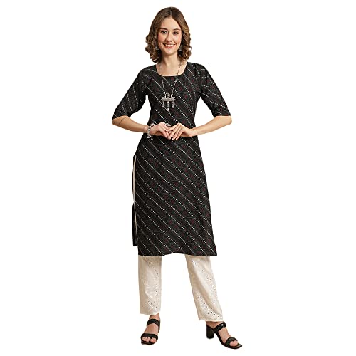 Image of Pinkmint Women's Crepe Floral Regular Kurta