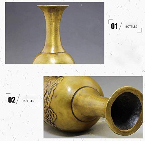 Vase vintage bronze sculpture décoration en laiton pour grande plante - 6