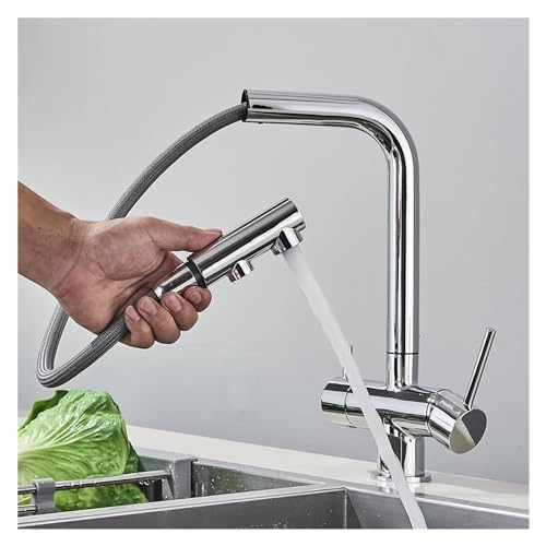 Robinet de cuisine Platinum haut de gamme avec mitigeur rotatif double fonction