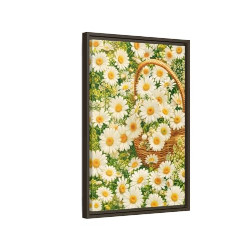 Toile imprimée marguerites blanches 40x60cm pour salon naturel