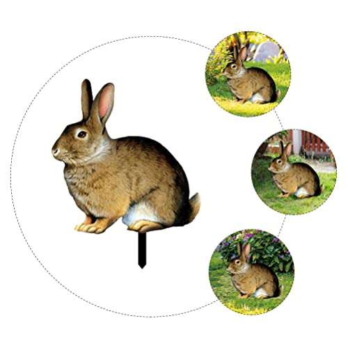 Rabbit Garden Stake Acrylic Rabbit Garden Sign Decorative Garden Bunny Stake Sculpture Ornament Easter Yard Sign #TOP4