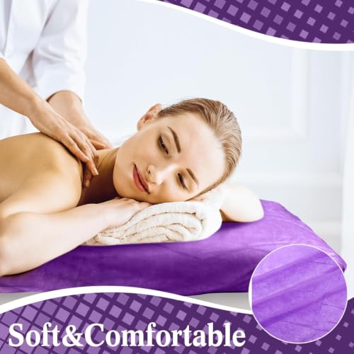 Image of Gypsy 20 Pcs Non-Woven Disposable Bedsheet | 32 x 72 Inc - Purple | Massage Table, Salon, Spa, Parlour, Clinics,Travel, Hospital & Hotels | Thick Breathable,Waterproof & Oilproof Bed Cover