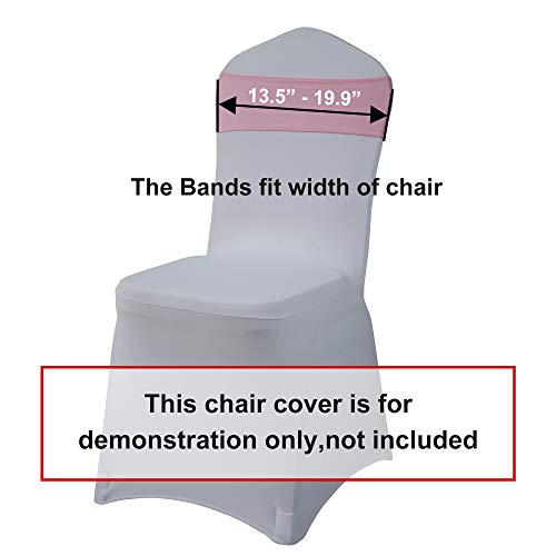 Gelozed Spandex Stretch Chair Sashes Bows For Wedding Reception- Universal Elastic Chair Cover Bands With Buckle Slider For Banquet, Party, Hotel Event Decorations Sashes (25, Pink) #TOP1