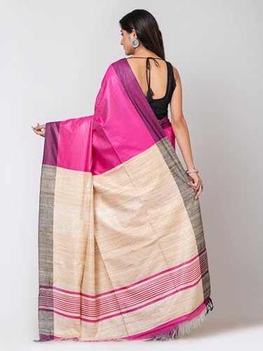rachbai magenta tussar silk saree in tussar silk – image 3