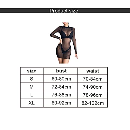 Ropa de baño con encaje negro elegante y mangas largas 2