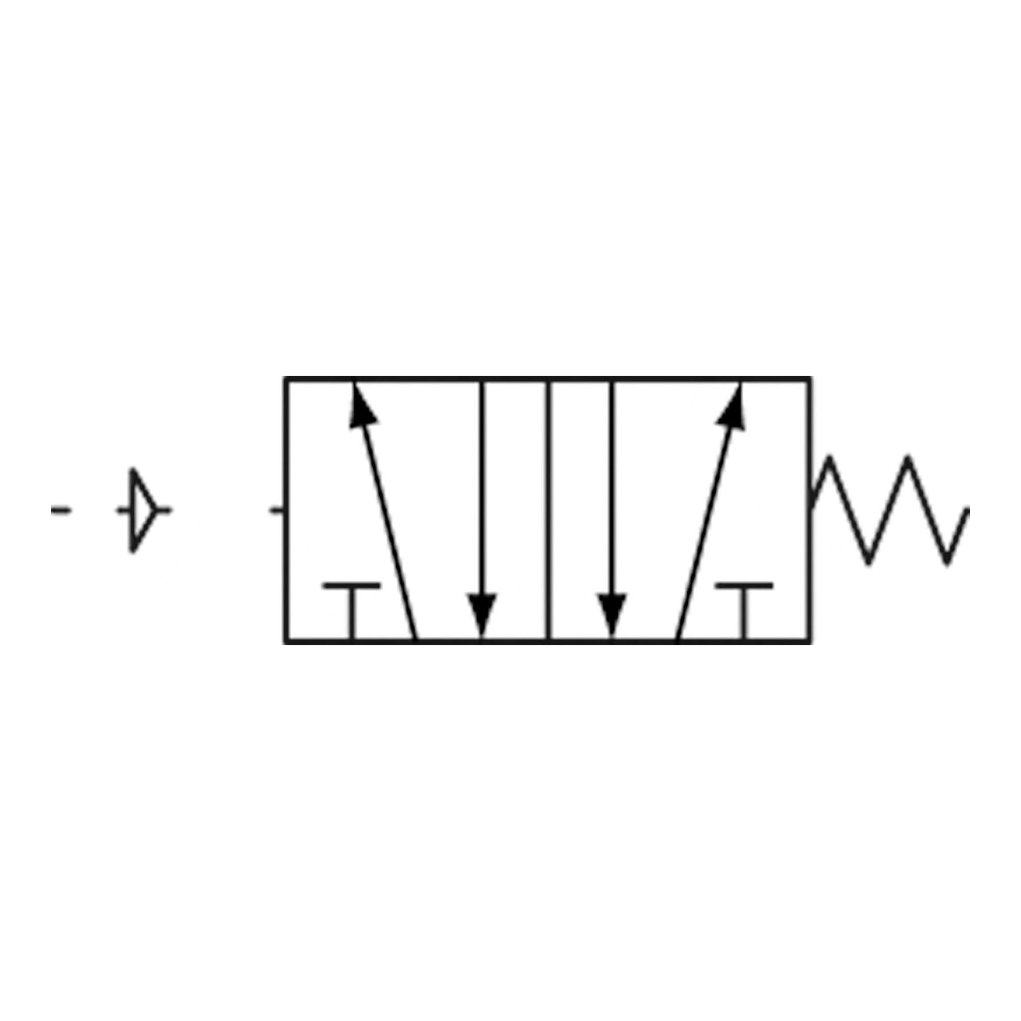 RIEGLER 116056-516.4004 - Válvula neumática (5/2 vías, 4 A, monoestable, G 1/4, 1300 l/min, 1 unidad)