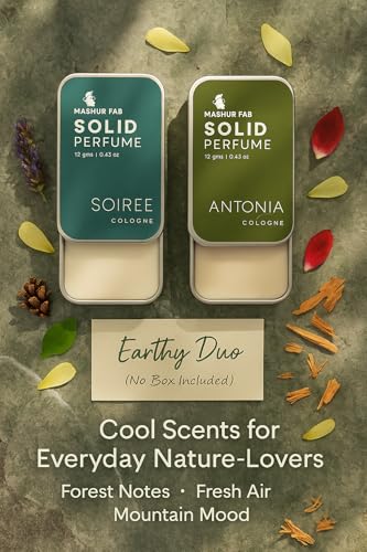 Image of Solid Perfume Combo - Soiree & Antonia | 2-Pack Alcohol-Free Natural Cologne | Long-Lasting Fragrance for Men & Women | Citrus, Floral & Woody Notes | 12g Each (Red peppercorn, Vanilla)