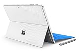 Herngee Surface Carbon Fiber Texture Protective Decal Skin Protector PVC Skin Stickers Cover Stickers Compatible with Surface Pro 4 / New Surface Pro 2017, Color White