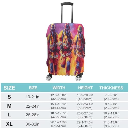 Firefighters USA Funny Travel Luggage Cover Baggage Suitcase Cover Protector Skins 19-32 Inch2