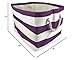 DII Durable Woven Striped Storage Bin Collapsible with Soft Rope Handles Reinforced with Metal Grommets, Large, 17x12x12