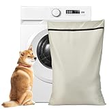 NICENEEDED 27.56 x 31.5 Inch Large Pet Laundry Bag with Zipper, Big Size Stops Hair Blocking Washer Bag, Washable Wet Dry Bag for Dog Cat Horse Guinea
