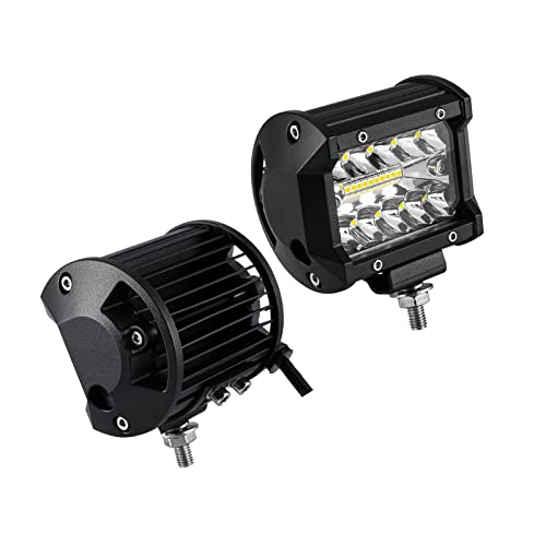 Agedo 2PCS 4 Inch 60W LED Pods, Spot Flood Combo Beam, IP67 Waterproof LED Light Pods for Pickup Truck ATV UTV SUV Boat