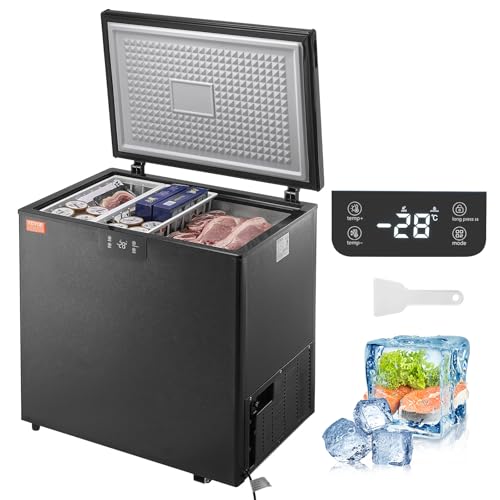 Image of VEVOR Chest Freezer, 7 Cu.ft Compact Deep Freezer, Free Standing Top Open Door Compact Freezers with 2 Removable Baskets & Adjustable Thermostat, Energy Saving & Low Noise,Black