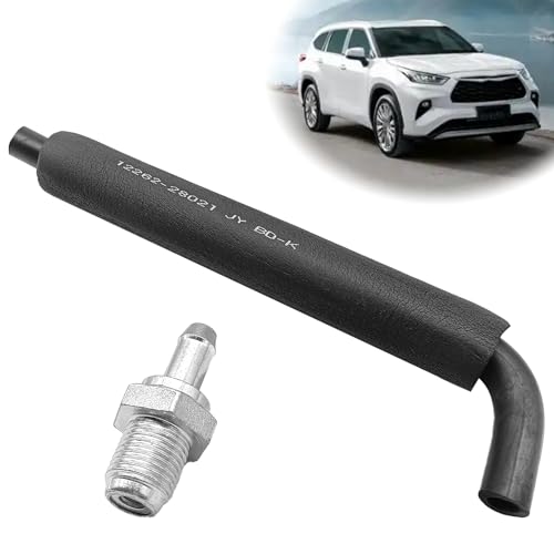 SYudwen 12204-28020 12262-28021 Engine PCV Valve Hose Compatible with Corolla Highlander Camry Solara RAV4 Matrix TC XB HS250h