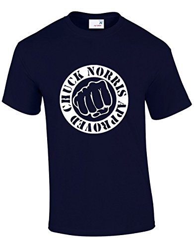 Crown Designs Chuck Norris Approved Martial Arts Inspired for Men & Teenagers T-Shirts Tops - Navy/Large