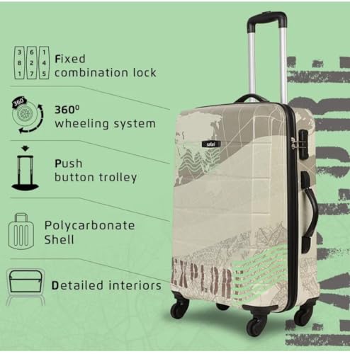 Image of Safari Printed Medium Size 24 Inch Trolley Bag for Travel with Dual Wheels Explore