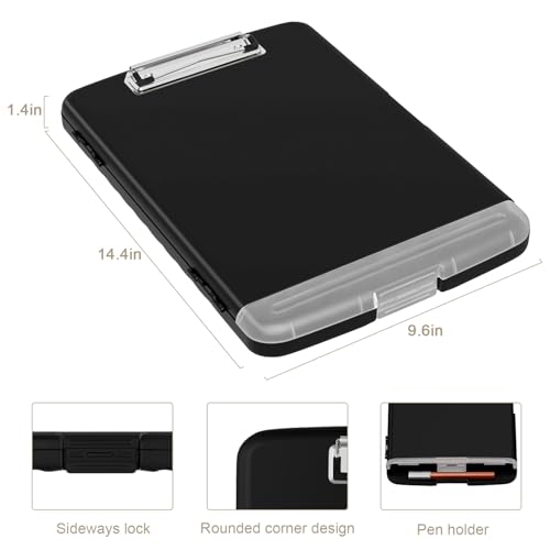 Piasoenc Clipboard with Storage, 8.5x11 Storage Clipboards with Pen Holder and A4 Legal Paper Folder, Heavy Duty Plastic, Folio & Side-Opening, Low Profile Clip, for Nurses, Teache image 8
