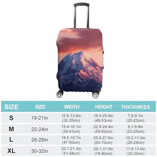 Mount at Sunset Luggage Cover, Elastic Luggage Protector Fits 19-32in Suitcases, Washable & Anti-Scratch Suitcase Cover for Men Women M2