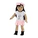 18 Inch Doll Clothes | Lovely Pleated Skirt Outfit, Including Matching Beret Style Hat with Bow, T-Shirt with Eiffel Tower Paris Graphic and Black Faux Suede Ankle Boots | Fits American Girl Dolls