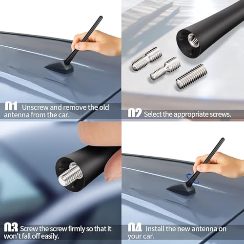 Image of Car Roof Fibre Flexible Rubber Antenna Aerial Stick AM /FM Radio Replacement Antenna for Maruti Suzuki Swift Dzire Type-2 (2011-2017)