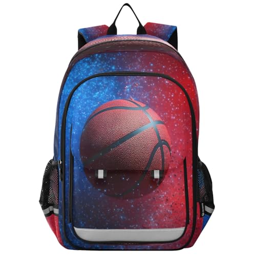 Sac à dos ordinateur portable enfants motif basketball rouge et bleu