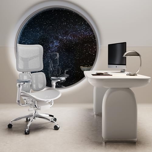 Image of SIHOO Doro S300 Ergonomic Office Chair, Computer Chair, Gaming Chair with Dual Dynamic Lumbar Support, 6D Coordinated Armrests, Adjustable Rolling Chair,2 Packs (White Italian Velvet Mesh)