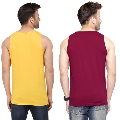 Image of hotfits Men's Quick Dry Workout Tank Top Gym Muscle Tee Fitness Bodybuilding Sleeveless T Shirt, Gym Vest- Pack of 2