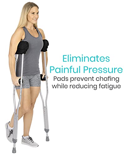 Vive Sheepskin Crutch Pads & Hand Grips For Adults, Kids, Crutches, Armpits - Accessories Knee Scooter Foot Injuries Pillow For 5Ft Medical 6 Feet Youth Padding Arm Underarm Folding Walking Crutches #TOP4