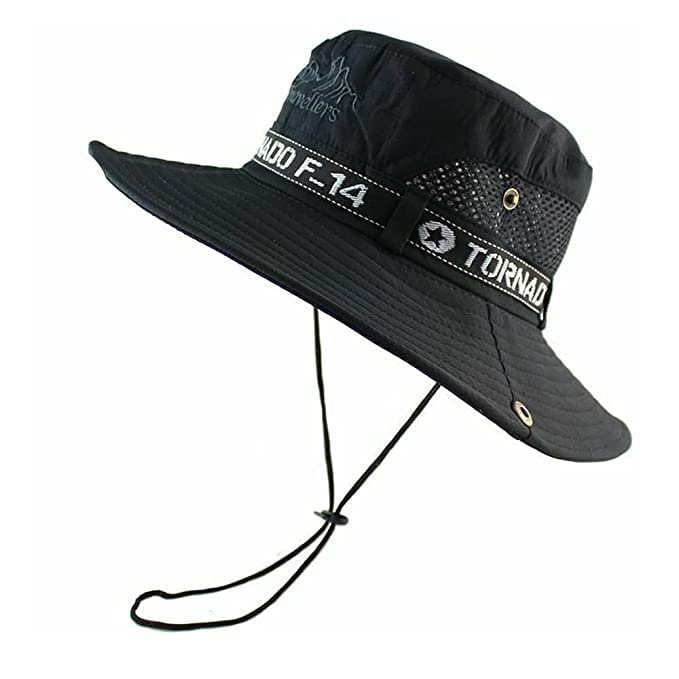 DevilUnisex Outdoor Fishing Hat Sun Protection Hat Mountaineering Hat Fisherman Hat Big Brim Hat Breathable Sun Protection Hat Foldable (Pack of 01)
