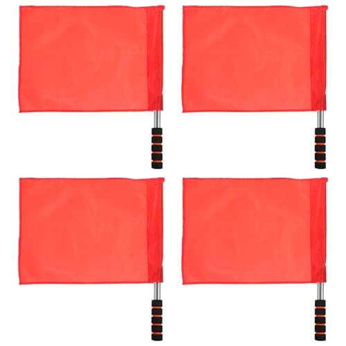 Abaodam 4pcs Red Football Penalty Flags - Portable Referee Flags for Sports Event, 17.72 inches x 14.17 inches