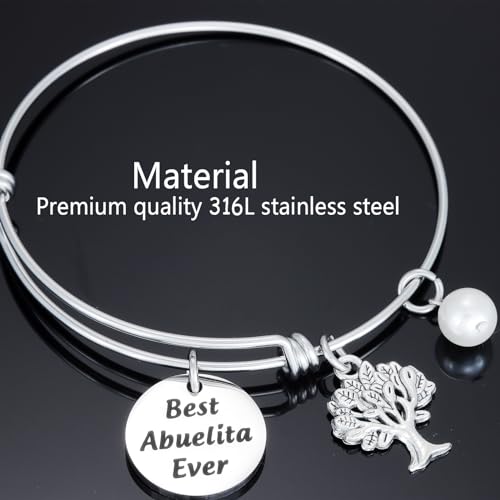 HUTIMY Abuelita Gifts In Spanish from Grandchildren Birthday Accessories for Grandmother Best Abuelita Bracelet2