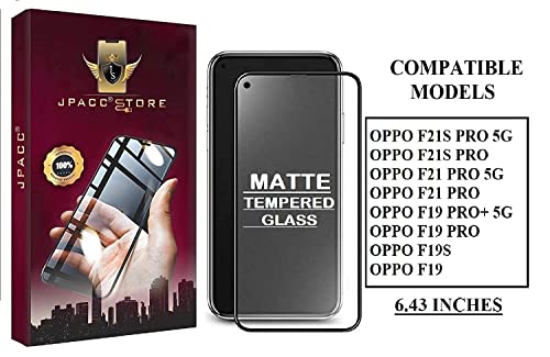 Image of HD MATTE Tempered Glass For Oppo F21s Pro 5G / F21s Pro / F21 Pro 5G / F21 Pro / F19 Pro Plus 5G ( F19 PRO+ ) / F19 Pro / F19S / F19 Screen Protector Smooth Full Coverage 9H Edge To Edge Front Temper Guard With INSTALLATION Wipes
