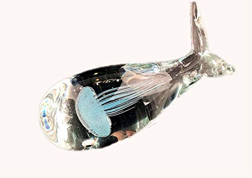 ガラスクジラ深海魚くらげ透き通ってキラキラ夜光なめらかシンプルな造形美観個性的工芸品カラフル多彩綺麗深海夢幻世界クリエイティブなプレゼントインテリア置物家の装飾手乗りサイズ(くらげと鯨,普通)