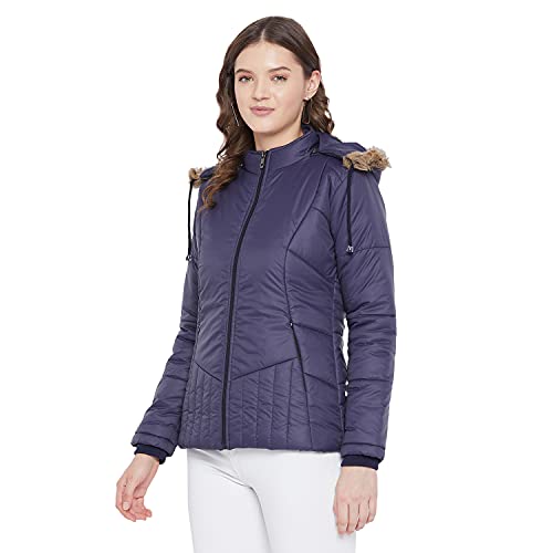 Image of VERO AMORE Women's Black winter wear full sleeve solid parka Jacket-2072A