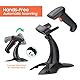 Tera Barcode Scanner Wireless Bluetooth: 2D 1D 3 in 1 Wireless Barcodescanner 2.4 GHz USB Kabelgebunden Strichcode Scanner mit 2000mAh Akku 2M Kabel Super Stabiler Ständer HW0002