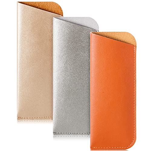 Image of TRIUMPH VISION 3 Pack Reading Glasses Pouch Soft Case Eyeglass Sleeve Slim | Alternative to Bulky Case in bag, Lightweight Lined Padded Protect Optical lens Slip in, Cute Pattern Portable for Daily Use