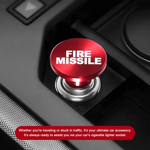 Image of Eject Button Car Cigarette Lighter, 12 Volt Aluminum Auto Cigarette Lighter Plug Replacement, Universal Cigarette Lighters Button Decoration for Most Vehicle Socket Size A (Red)